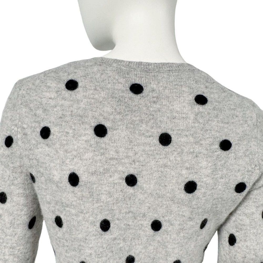 Cynthia Rowley 100% 2 Ply Cashmere Polka Dot Gray Sweater Womens Size M Medium - Picture 5 of 6